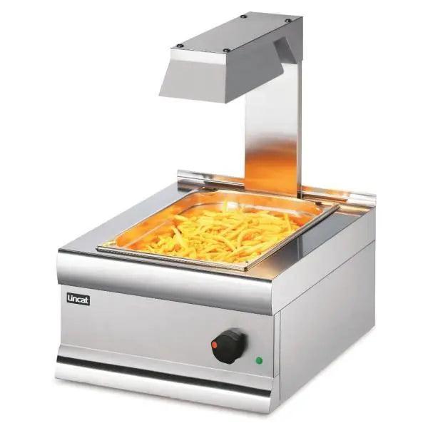 CS4/G - Lincat Silverlink 600 Electric Counter-top Chip Scuttle with Overhead Gantry-W450mm-1.0kW - Honesty Sales