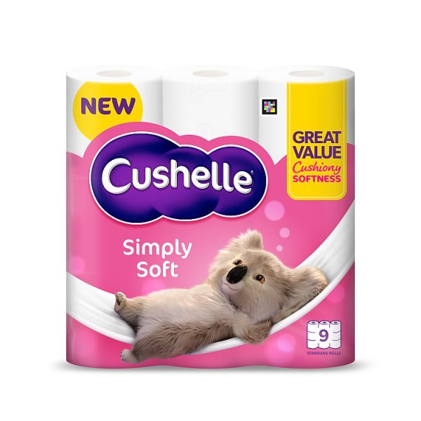 Cushelle Simply Soft Toilet Roll 9 Standard Rolls (5 x 9pk) - Honesty Sales