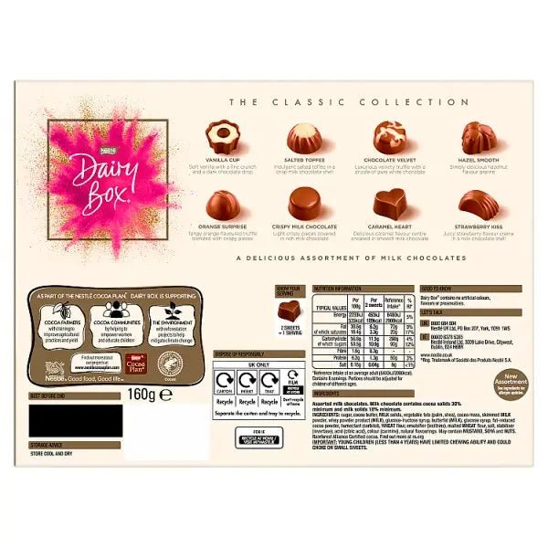 Dairy Box Milk Chocolate Box 160g (Case of 8) - Honesty Sales