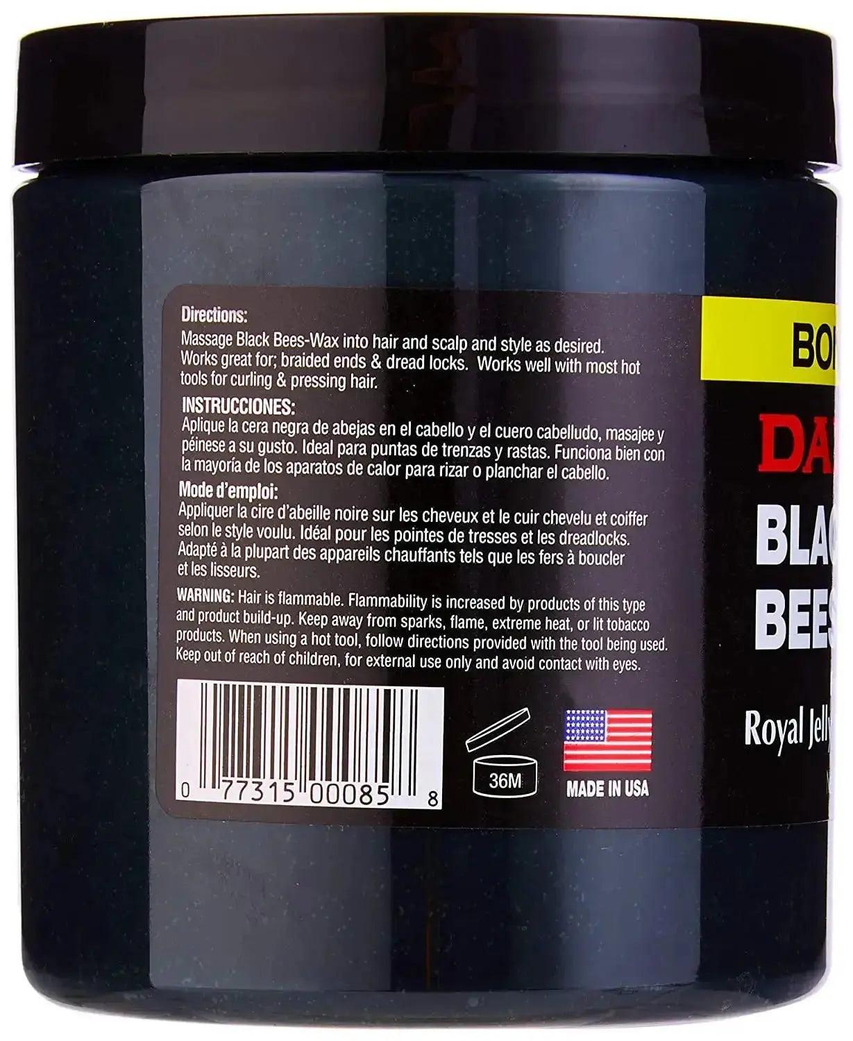 Dax Black Bees - Wax Fortified With Royal Jelly And Pure Beeswax 397g - Honesty Sales