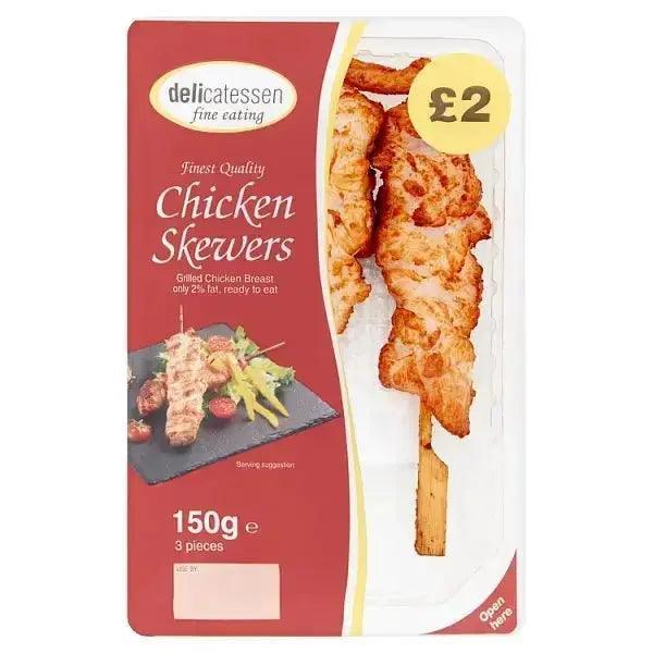 Delicatessen Fine Eating 3 Chicken Skewers 150g - Honesty Sales Main image