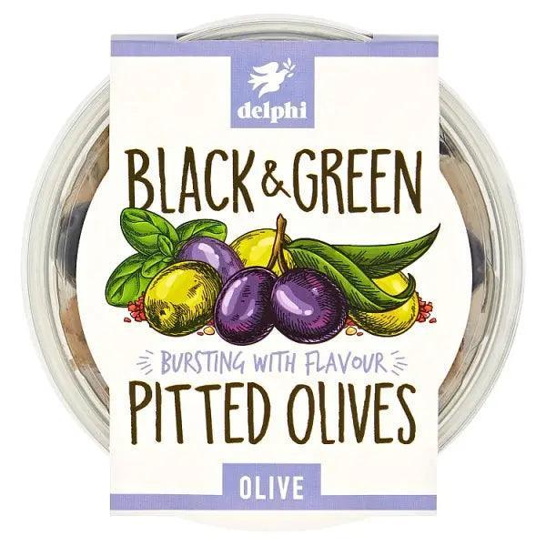 Delphi Black & Green Pitted Olives Olive 160g - Honesty Sales