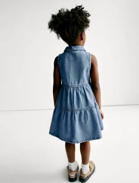 Denim Collared Dress (2 - 8 Yrs) - Honesty Sales