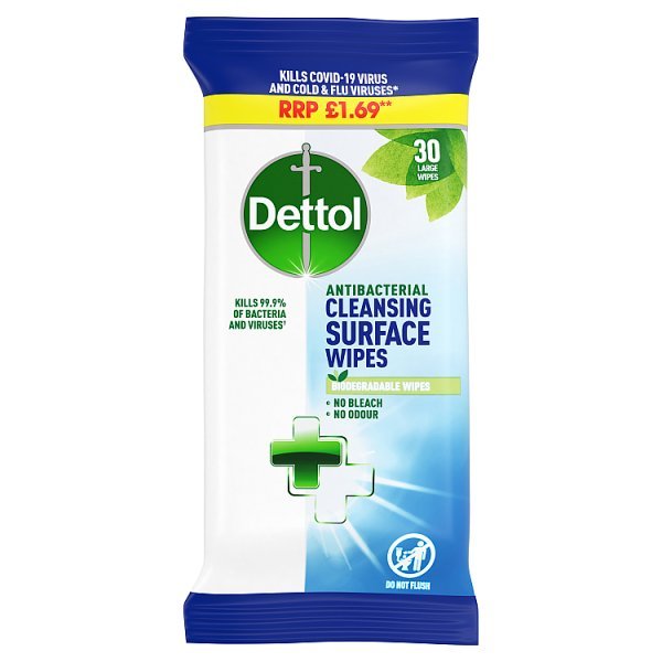 Dettol Antibacterial Surface Cleansing Wipes, 30 Wipes (12 x 30pk) - Honesty Sales