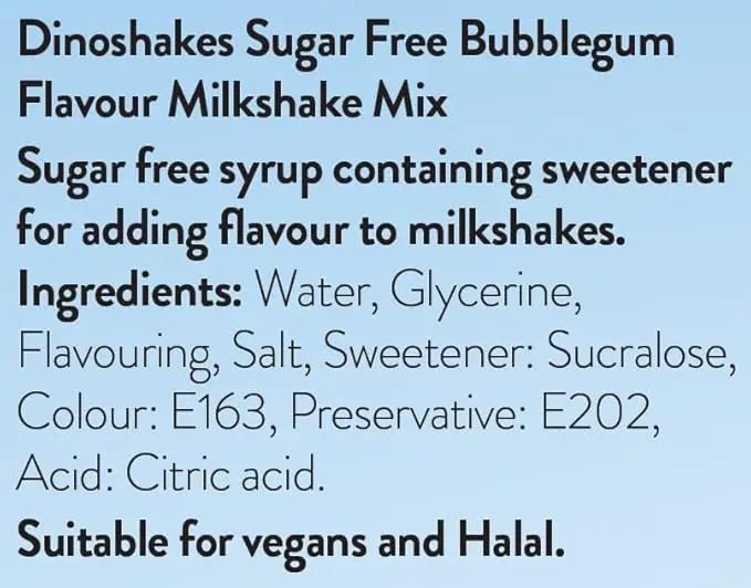Dinoshakes Sugar Free Bubblegum Milkshake Mix - Honesty Sales