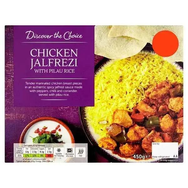 Discover the Choice Chicken Jalfrezi with Pilau Rice 450g - Honesty Sales Main image