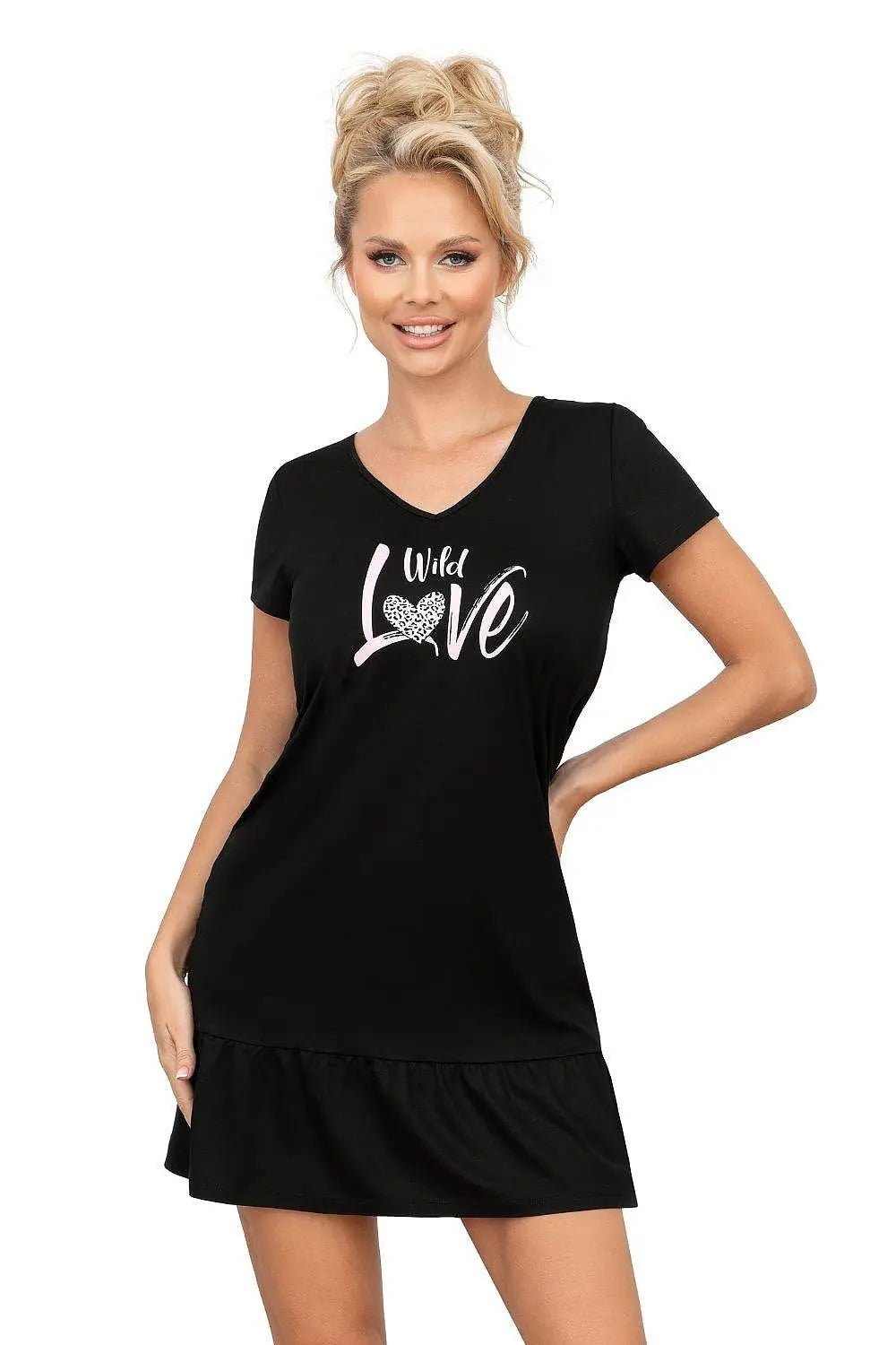 Donna black panther cotton nightgown - Honesty Sales