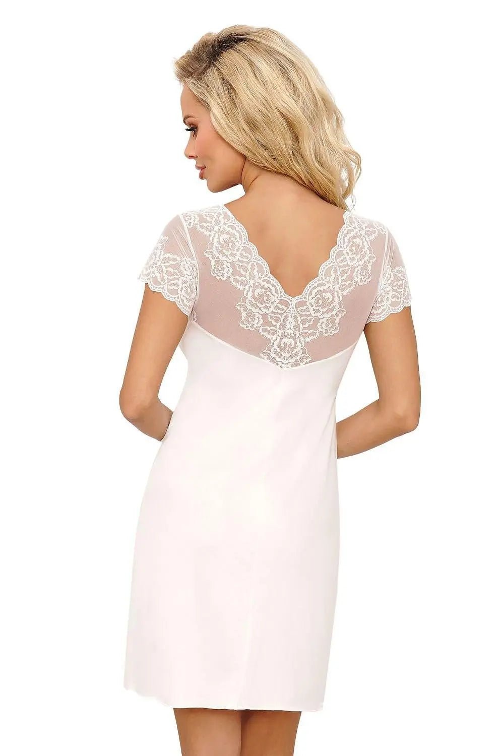 Donna ivana ecru smooth viscose nightgown - Honesty Sales