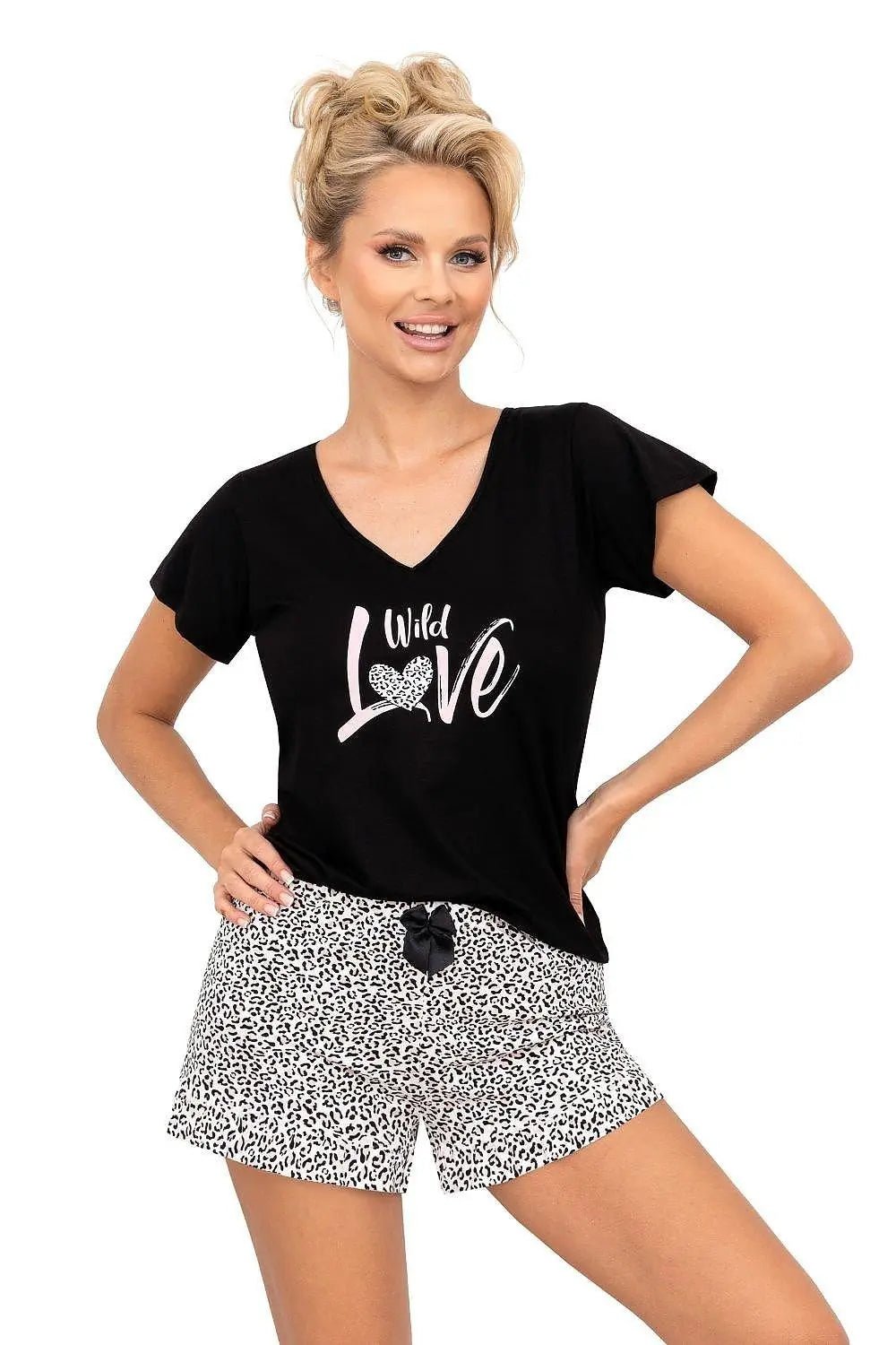 Donna short-sleeved shirt and pant womens pajamas - Honesty Sales