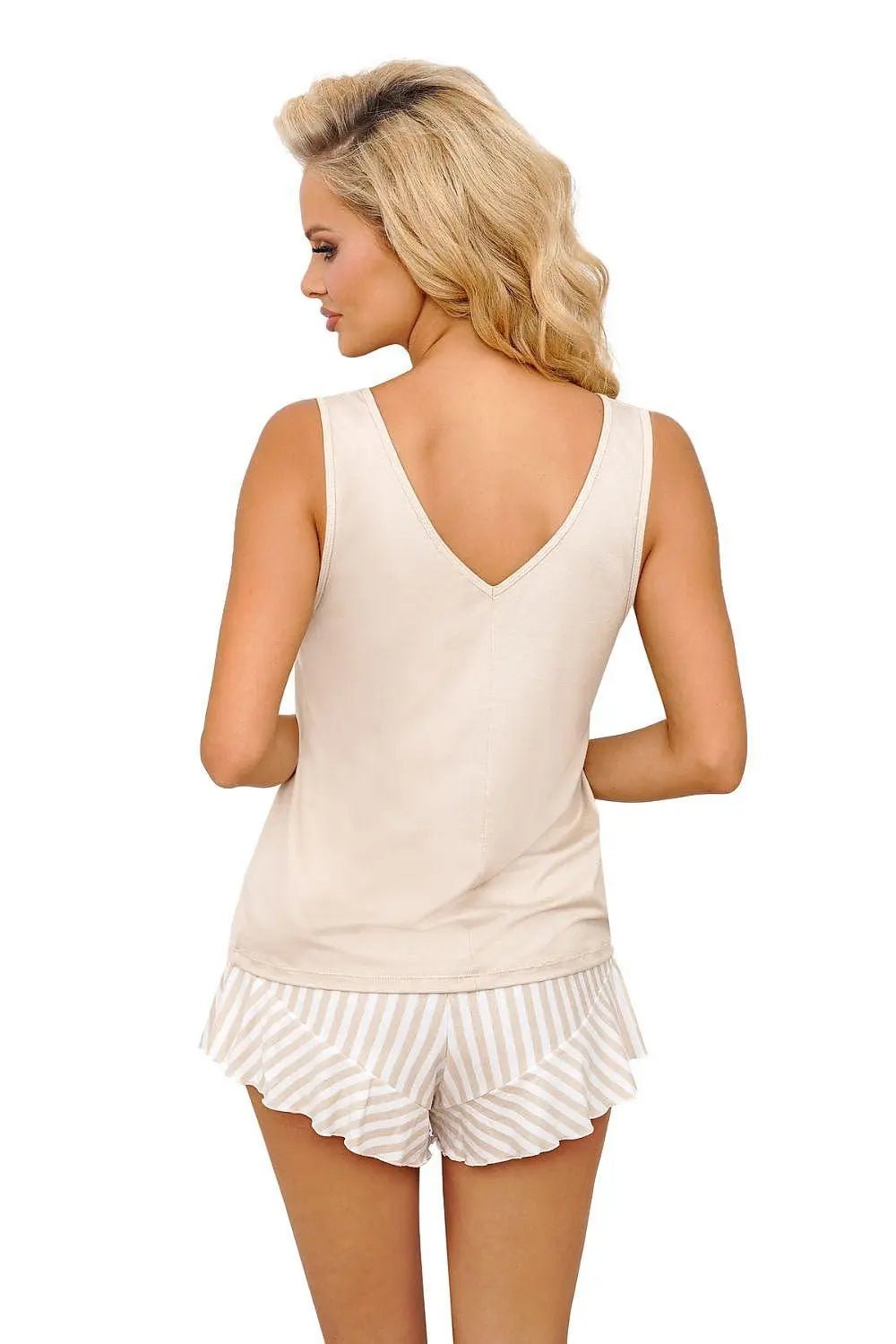 Donna soft sand color t-shirt and shorts womens pajamas - Honesty Sales