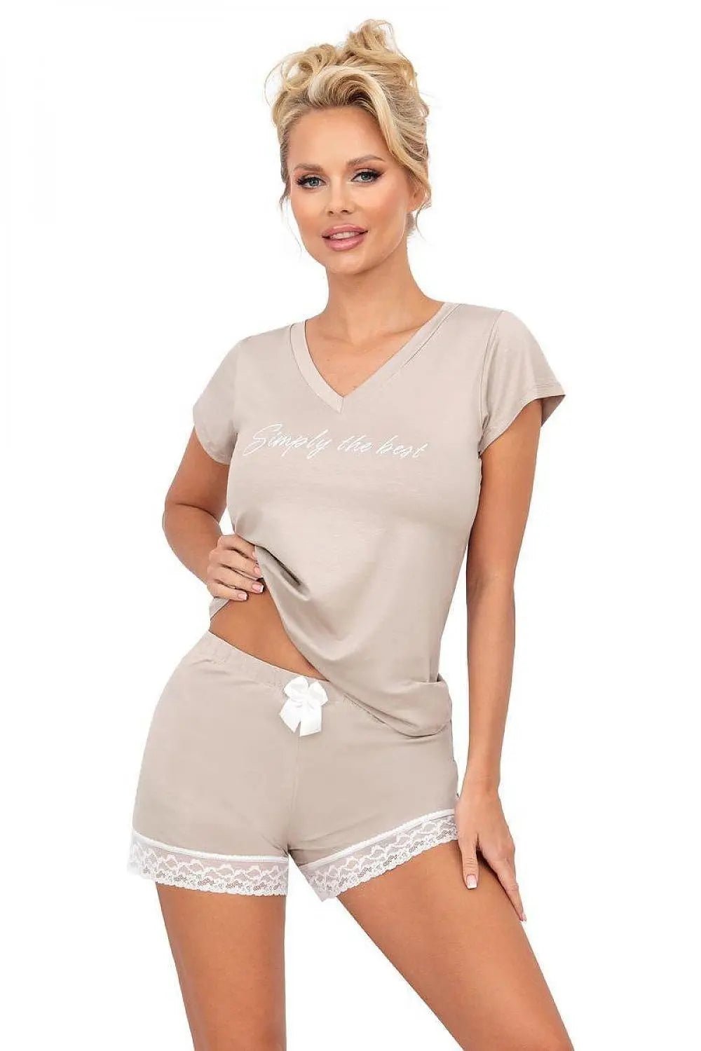 Donna soft short-sleeved blouse pajamas - Honesty Sales