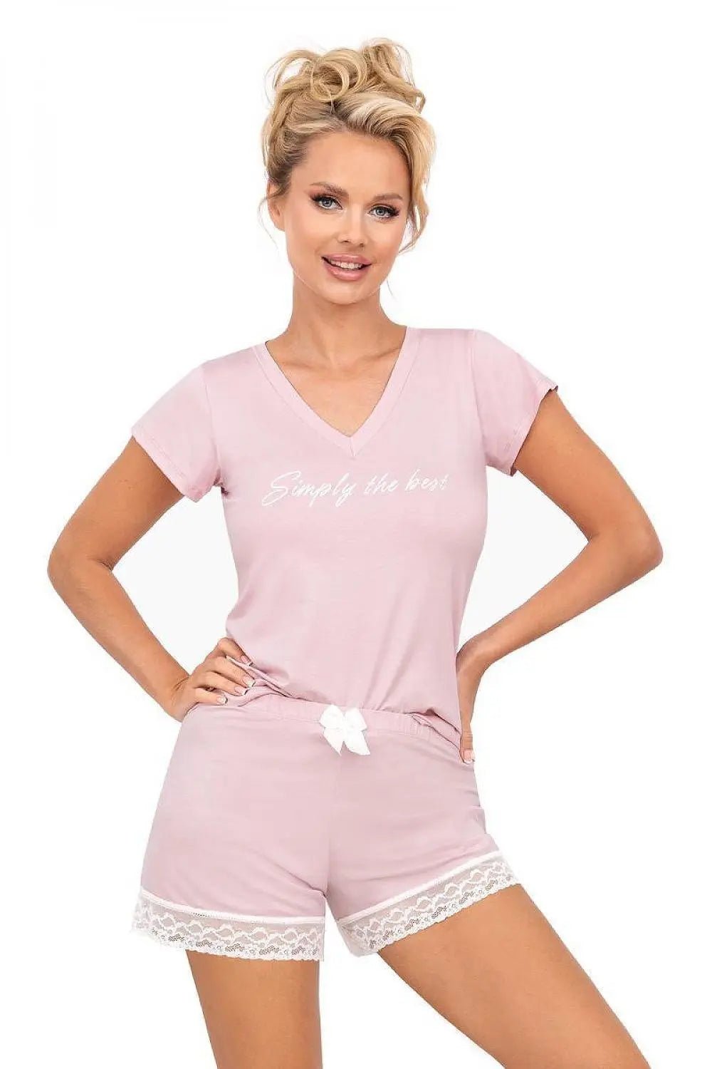 Donna soft short-sleeved blouse pajamas - Honesty Sales