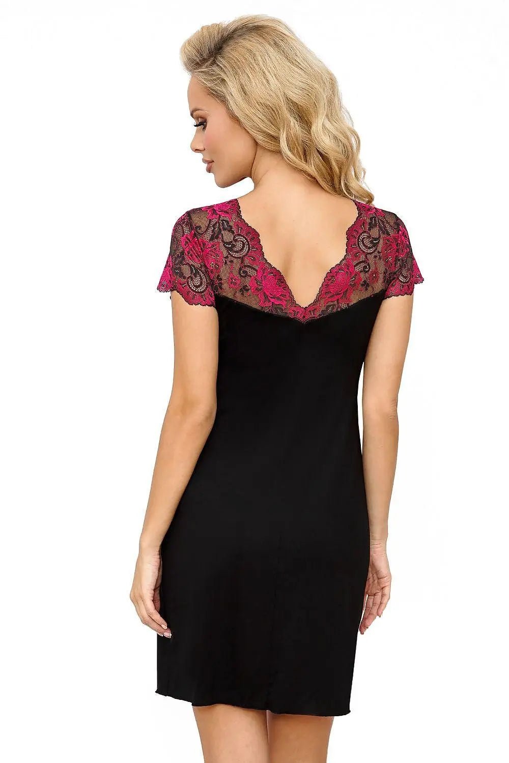 Donna velvety black viscose nightgown - Honesty Sales