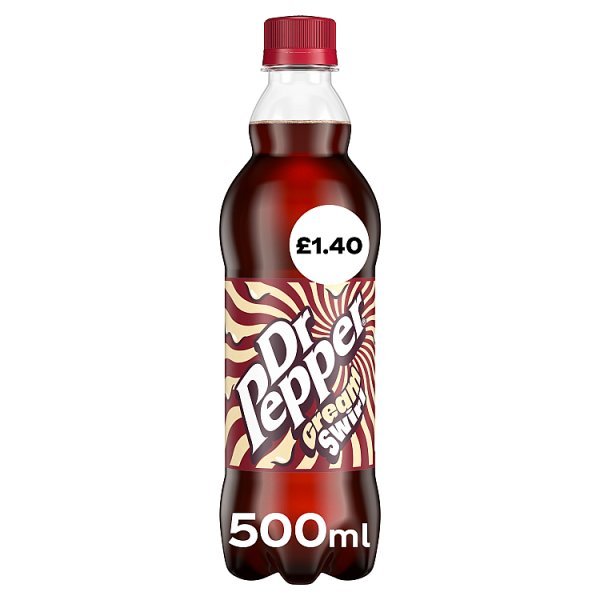 Dr Pepper Cream Swirl PM 500ml Bottle (12 x 500ml) - Honesty Sales