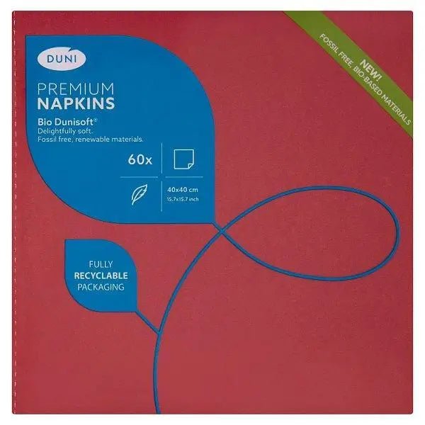 Duni Bio Dunisoft 60 Premium Napkins Bordeaux - Sets of 60 - Honesty Sales