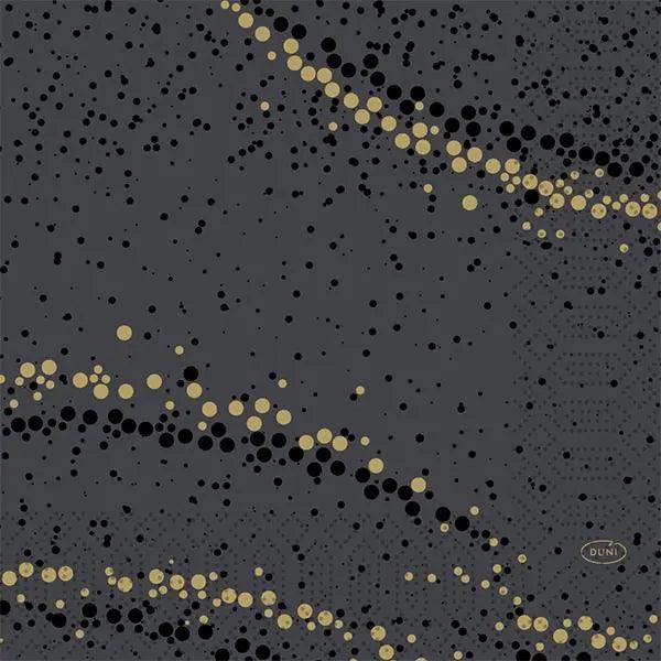 Duni Golden Stardust Black Napkin 3ply 33cm - Honesty Sales
