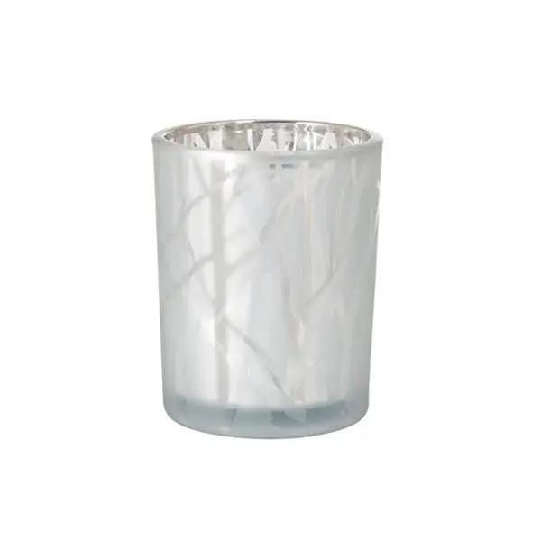 Duni Shimmer White Candleholder Glass 100 x 80mm - Honesty Sales Image principale du produit