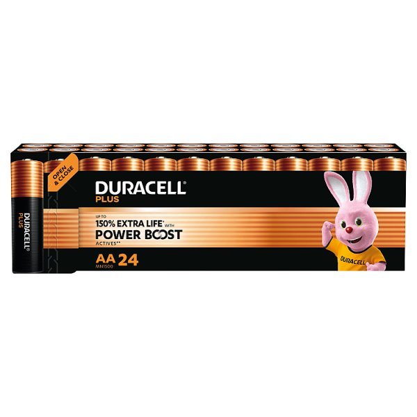 DURACELL Plus AA Batteries (24 Pack) – Power Boost Alkaline Batteries 1.5V (12 x 24pk) - Honesty Sales