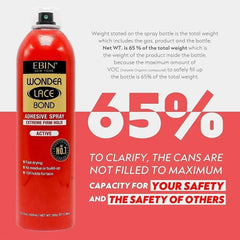 EBIN Wonder Lace Bond Adhesive Spray Active – Extreme Firm Hold 2.7oz/ 80ml - Honesty Sales