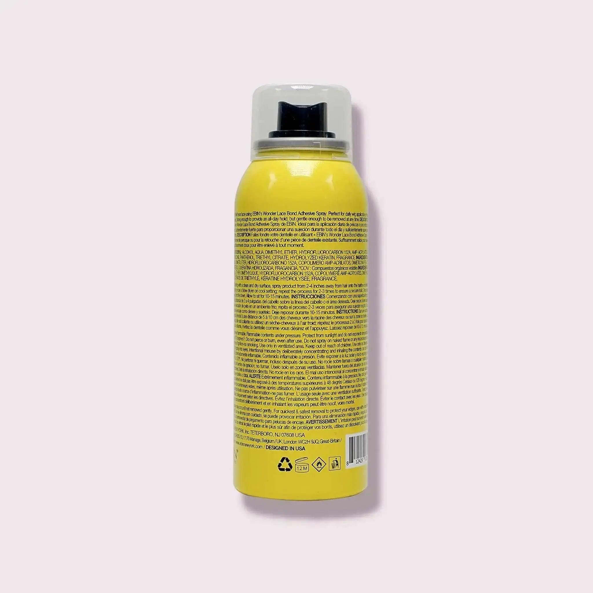 EBIN Wonder Lace Bond Adhesive Spray - Extra Mega Hold 2.82oz / 80ml - Honesty Sales