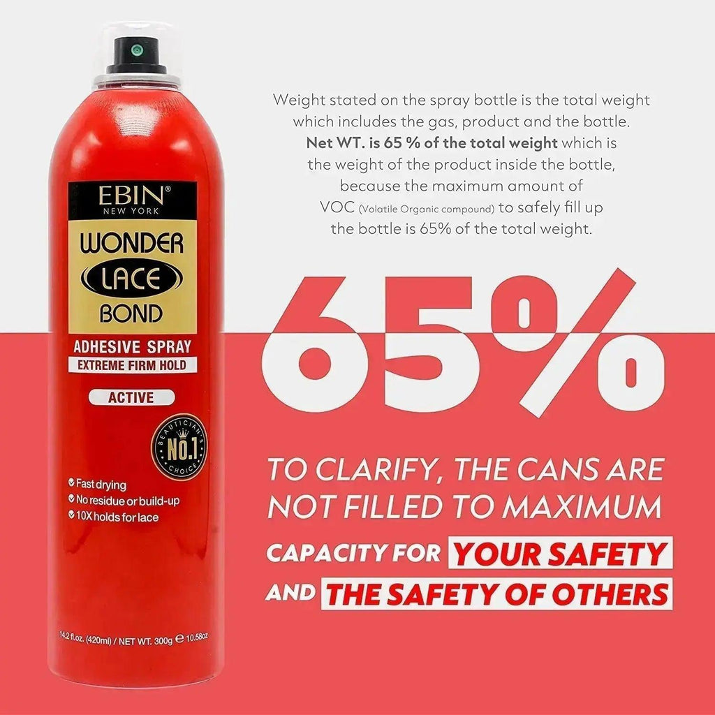 EBIN Wonder Lace Bond Spray Extreme Firm Hold 6.34oz - Honesty Sales