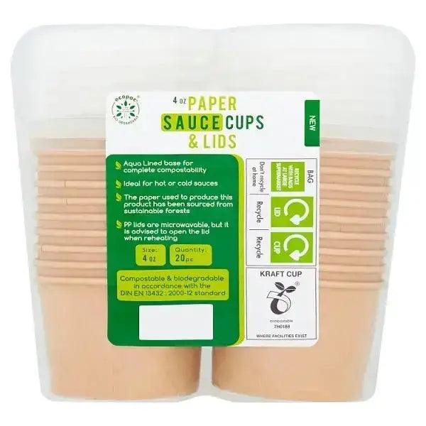 Ecopac 4 oz Paper Sauce Cups & Lids 20pc - Honesty Sales Hauptbild