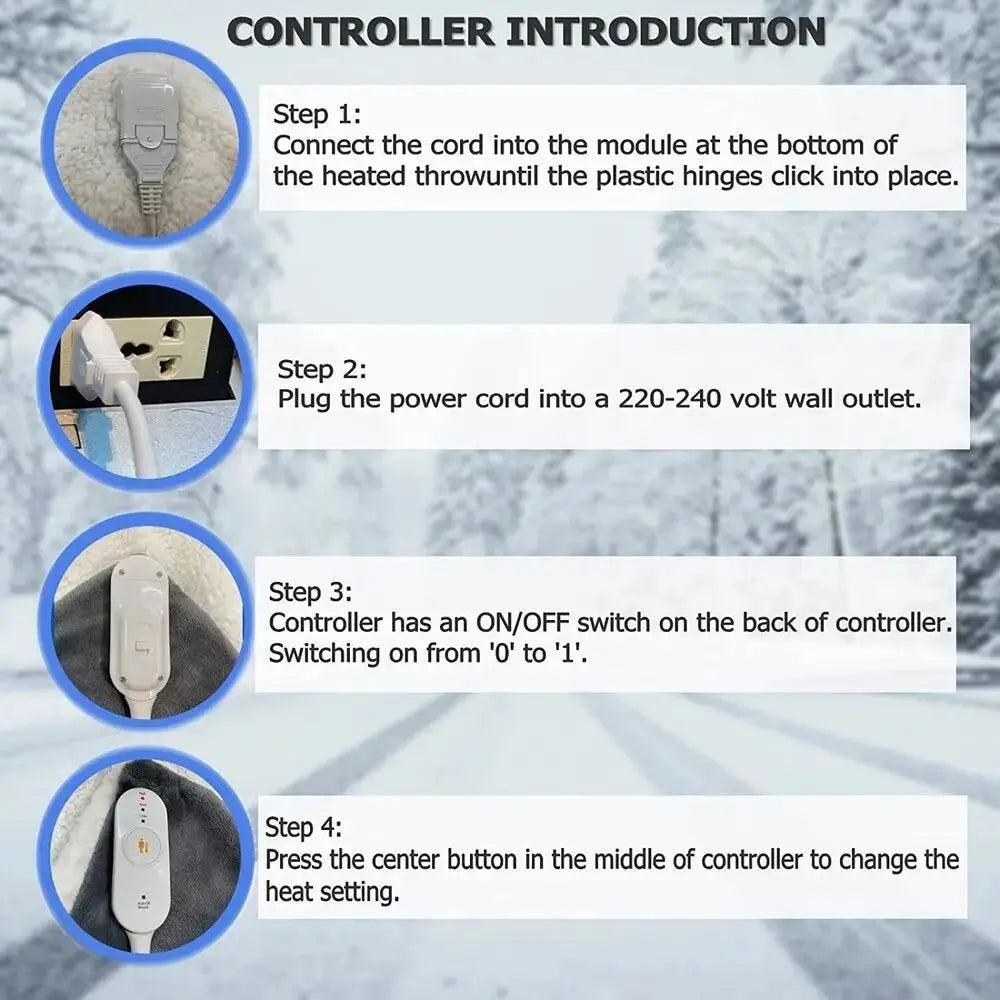 Electric Heated Blanket 3 Heat Setting Heated Mattress Cover 150x160cm - Honesty Sales