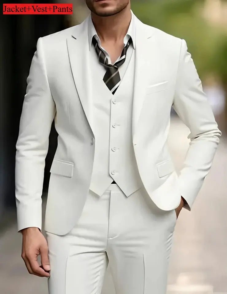 Elegant Men's Suit Sets - Slim Fit Tuxedo Set for Weddings & Formal Occasions, Black Suit - Honesty Sales
