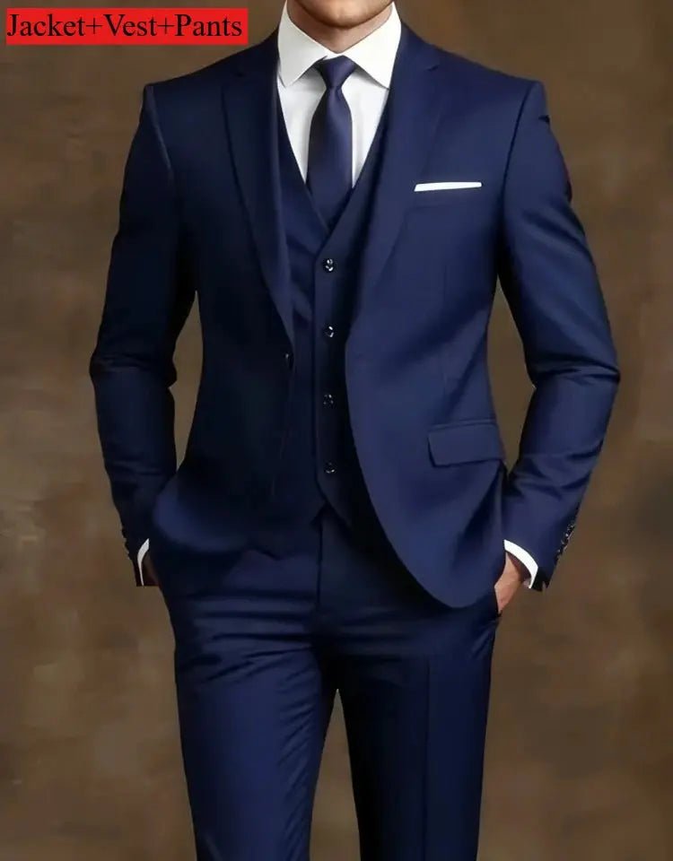 Elegant Men's Suit Sets - Slim Fit Tuxedo Set for Weddings & Formal Occasions, Black Suit - Honesty Sales