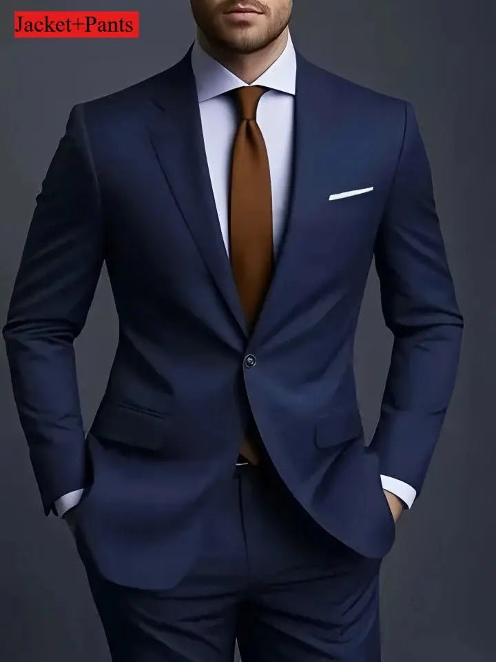 Elegant Men's Suit Sets - Slim Fit Tuxedo Set for Weddings & Formal Occasions, Black Suit - Honesty Sales