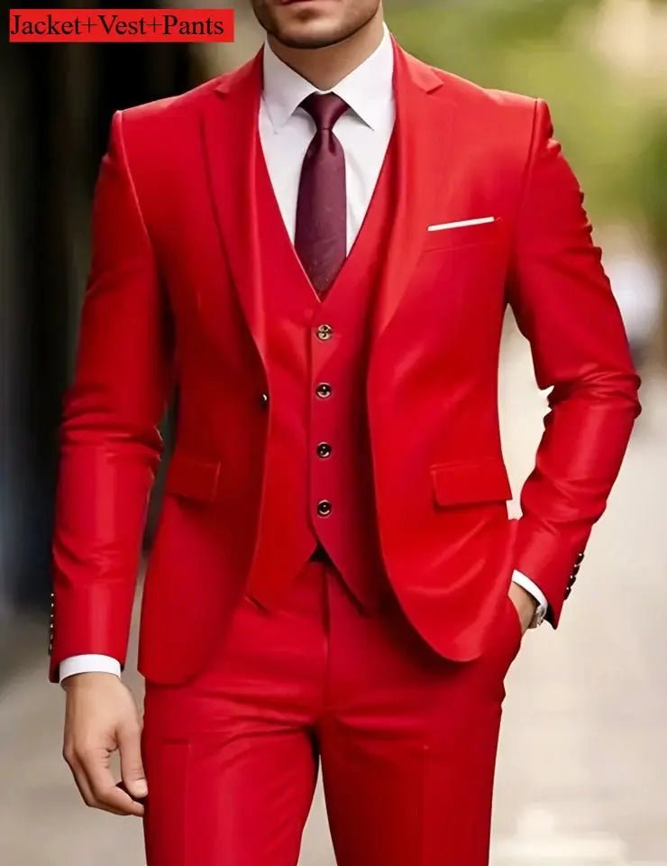 Elegant Men's Suit Sets - Slim Fit Tuxedo Set for Weddings & Formal Occasions, Black Suit - Honesty Sales