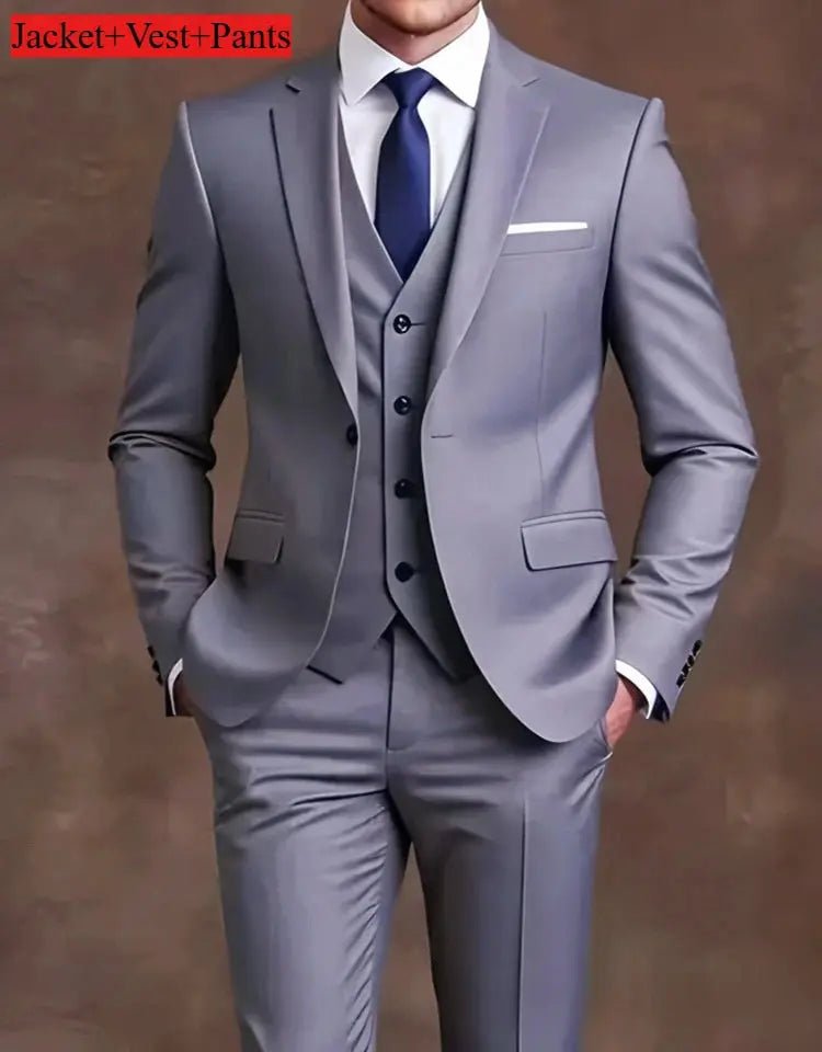Elegant Men's Suit Sets - Slim Fit Tuxedo Set for Weddings & Formal Occasions, Black Suit - Honesty Sales