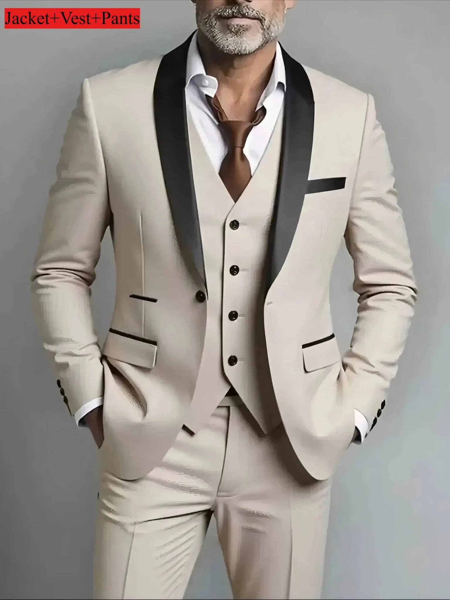 Elegant Men's Suit Sets - Slim Fit Tuxedo Set for Weddings & Formal Occasions, Black Suit - Honesty Sales