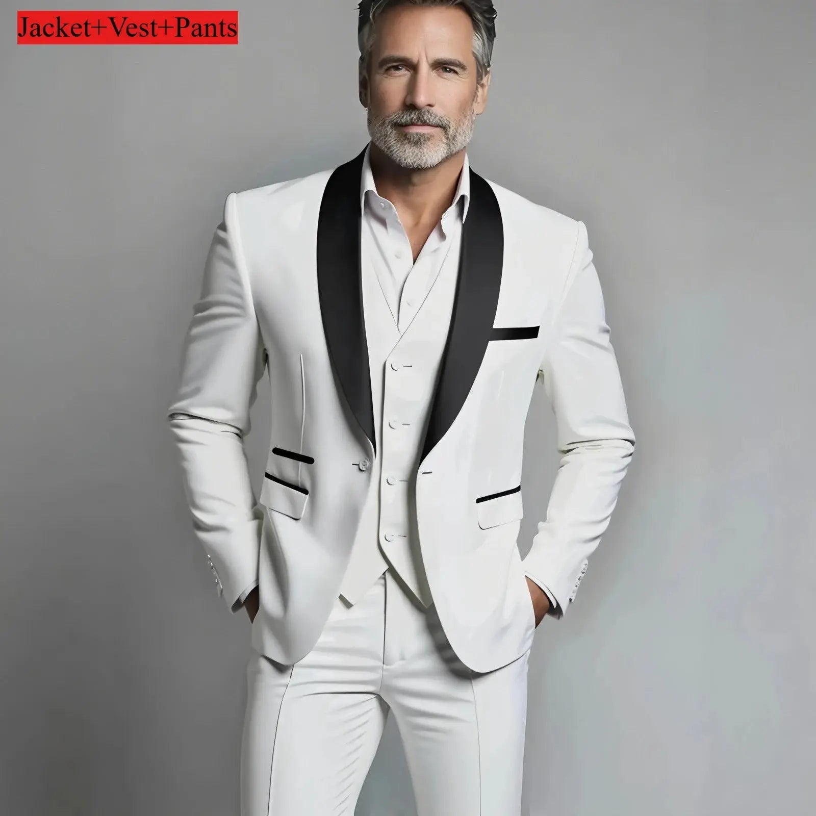 Elegant Men's Suit Sets - Slim Fit Tuxedo Set for Weddings & Formal Occasions, Black Suit - Honesty Sales
