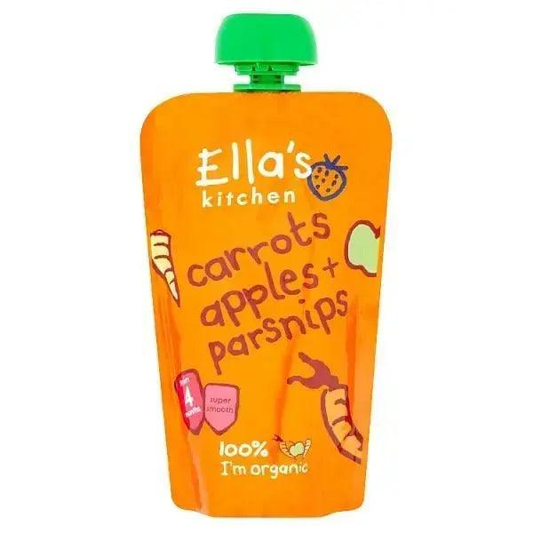 Ella's Kitchen Organic Carrots Apples + Parsnips Pouch 4+ Months 120g (Pack Of 7) - Honesty Sales