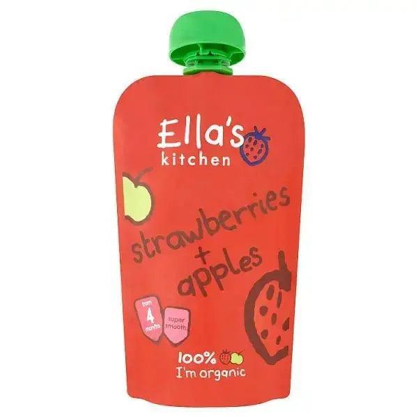 Ella's Kitchen Organic Strawberries + Apples Pouch 4+ Months 120g (Pack Of 7) - Honesty Sales Main image