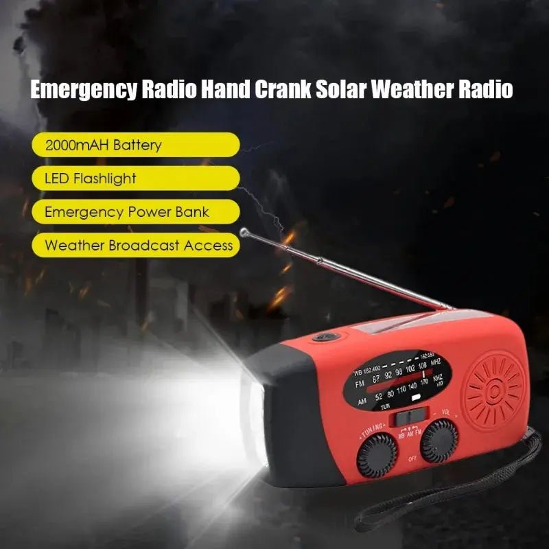 Emergency Hand Crank Radio with LED Flashlight - Honesty Sales
