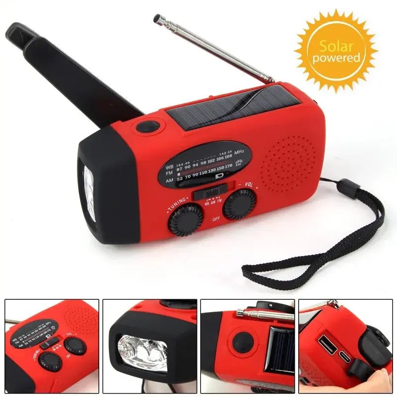 Emergency Hand Crank Radio with LED Flashlight - Honesty Sales