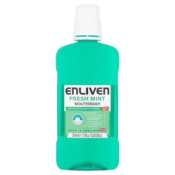 Enliven Fresh Mint Mouthwash Alcohol Free 500ml (Case of 8) - Honesty Sales