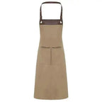 Espresso Bib Apron Black-Black, Black-Brown, Khaki-Brown, Navy-Brown - Honesty Sales