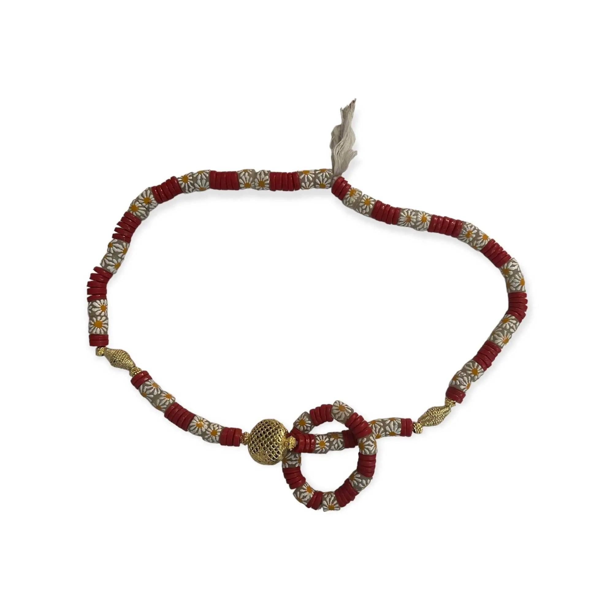 Ethnic chunky bead necklace and bangle - Honesty Sales