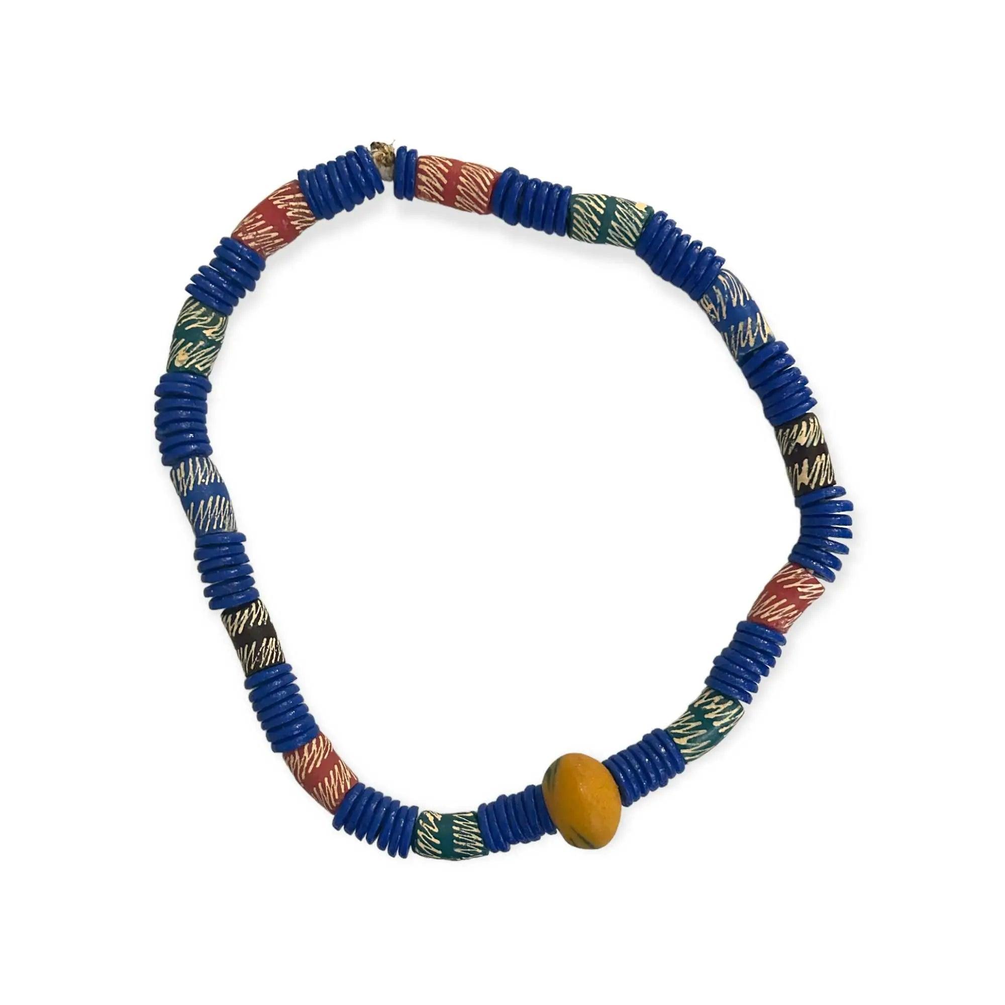 Ethnic chunky bead necklace and bangle - Honesty Sales