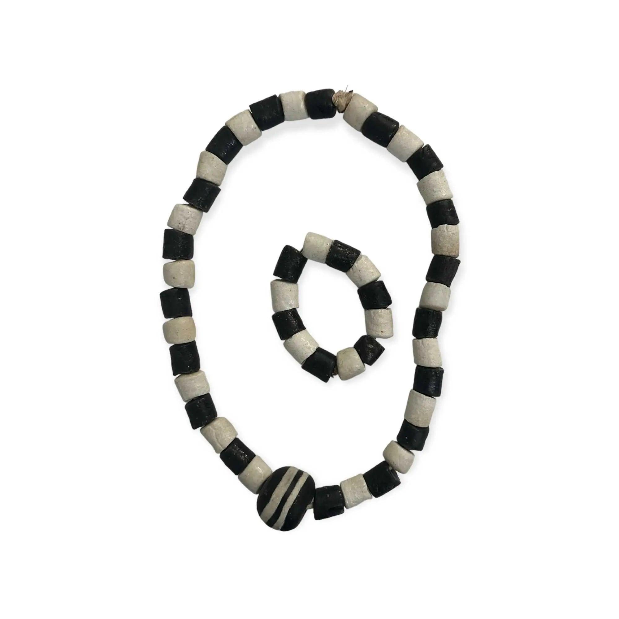 Ethnic chunky bead necklace and bangle - Honesty Sales