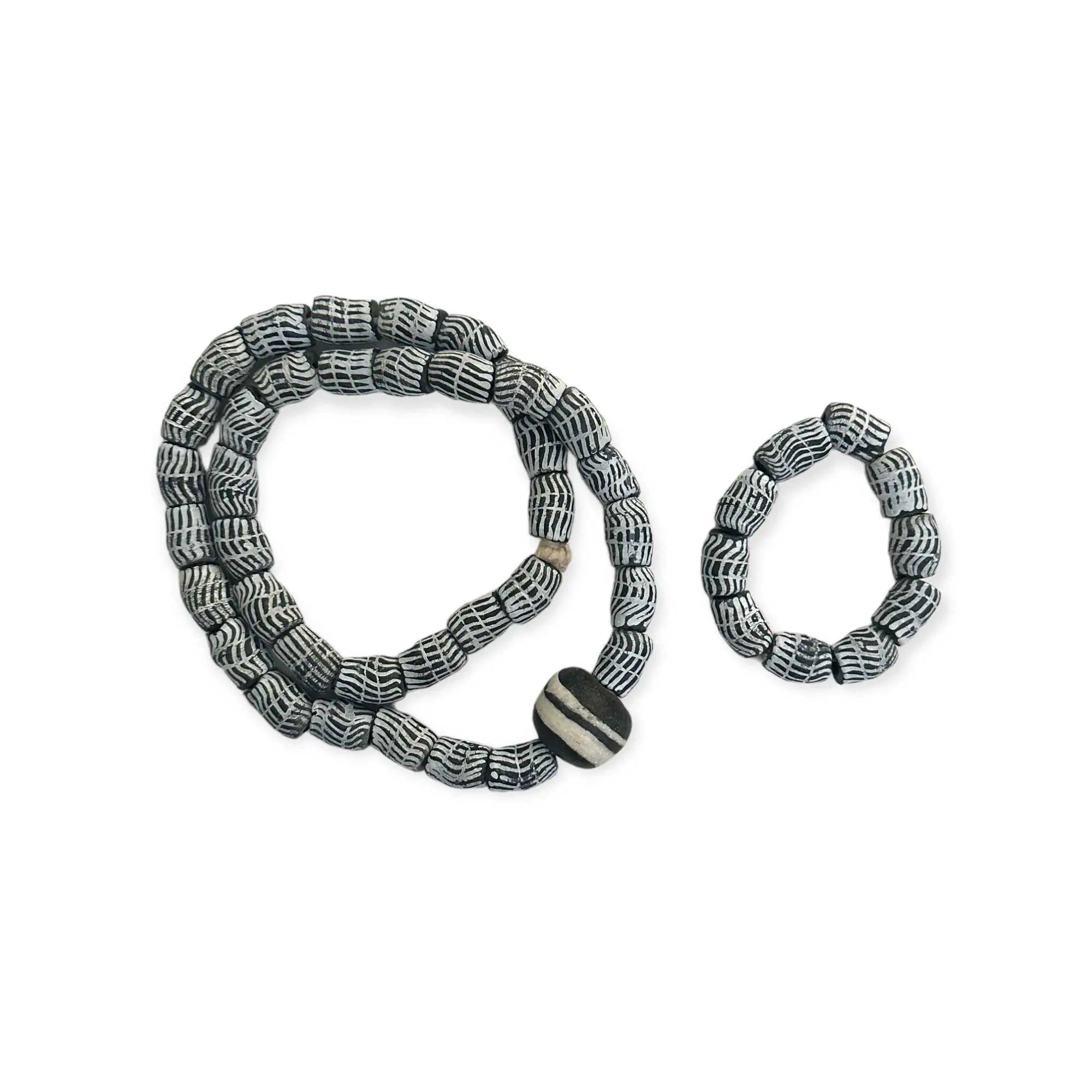 Ethnic chunky bead necklace and bangle - Honesty Sales