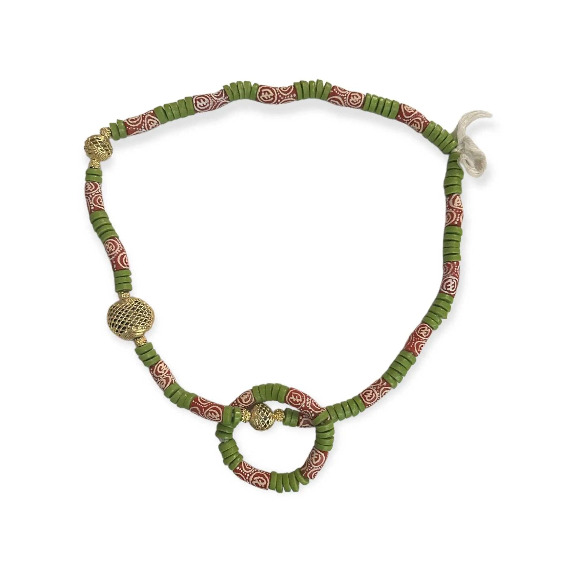 Ethnic chunky bead necklace and bangle - Honesty Sales