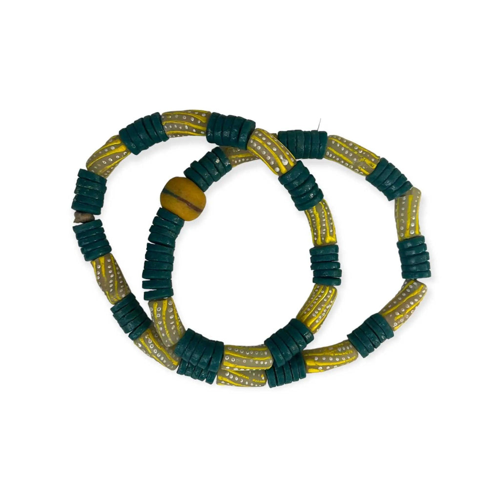Ethnic chunky bead necklace and bangle - Honesty Sales