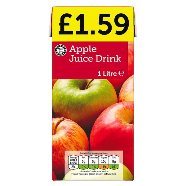 Euro Shopper Apple Juice Drink 1 Litre (12 x 1ltr) - Honesty Sales
