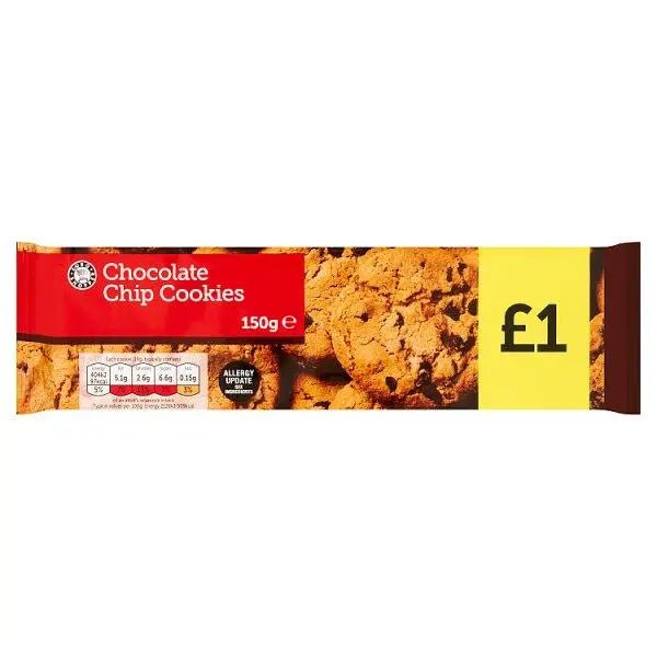 Euro Shopper Chocolate Chip Cookies 150g (Case of 11) - Honesty Sales