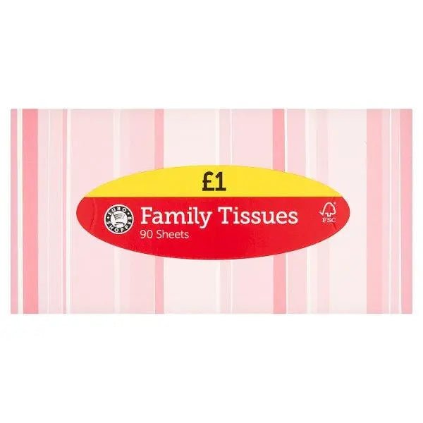 Euro Shopper Family Tissues 90 Sheets (Case of 12) - Honesty Sales