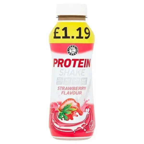Euro Shopper Protein Shake Strawberry Flavour 330ml (Case of 8) - Honesty Sales